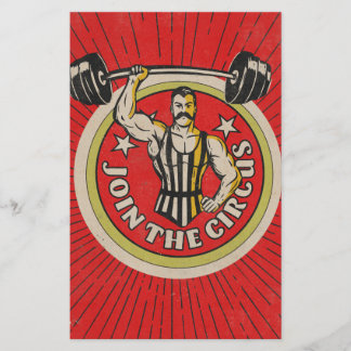Vintage Circus Advertisement Strongman Flyer
