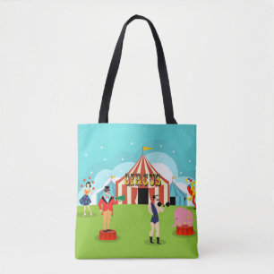 Vintage Circus All-Over Print Tote Bag