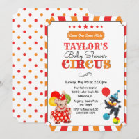 Vintage Circus Baby Shower Invitation
