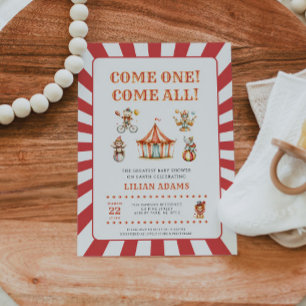 Vintage Circus Baby Shower Invitation