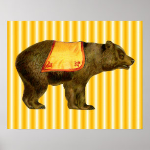 vintage circus bear poster