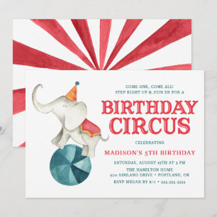 Vintage Circus   Birthday Party Invitation