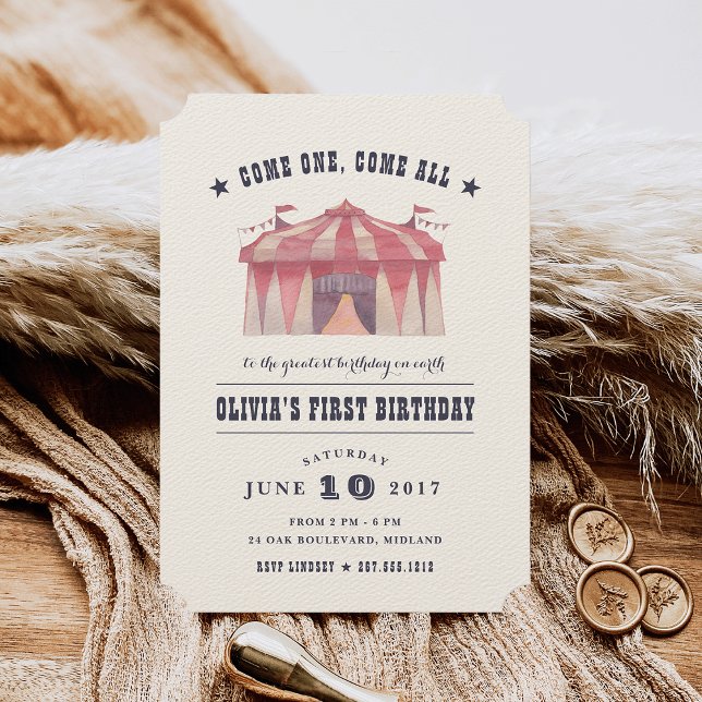 Vintage Circus Birthday Party Invitation (Creator Uploaded)