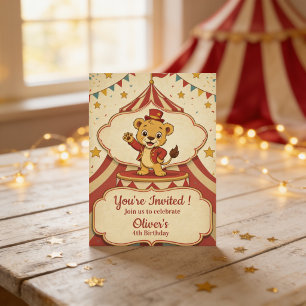 Vintage Circus Birthday Party Personalised Invitation