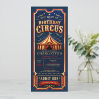 Vintage Circus Birthday Ticket Admit One