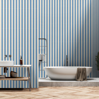 Vintage Circus Blue & Cream Stripes | Retro Carniv Wallpaper