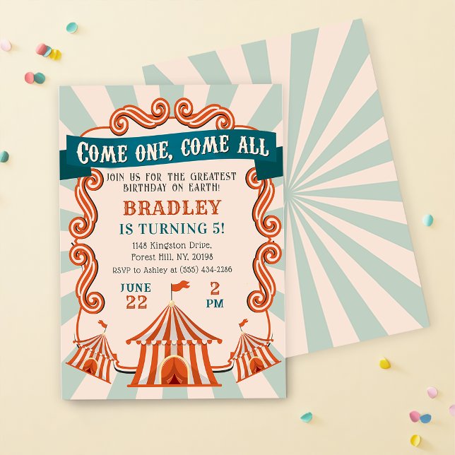 Vintage Circus Carnival Birthday Invitation (Creator Uploaded)