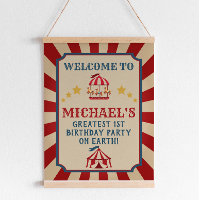 Vintage Circus Carnival Birthday Welcome Sign