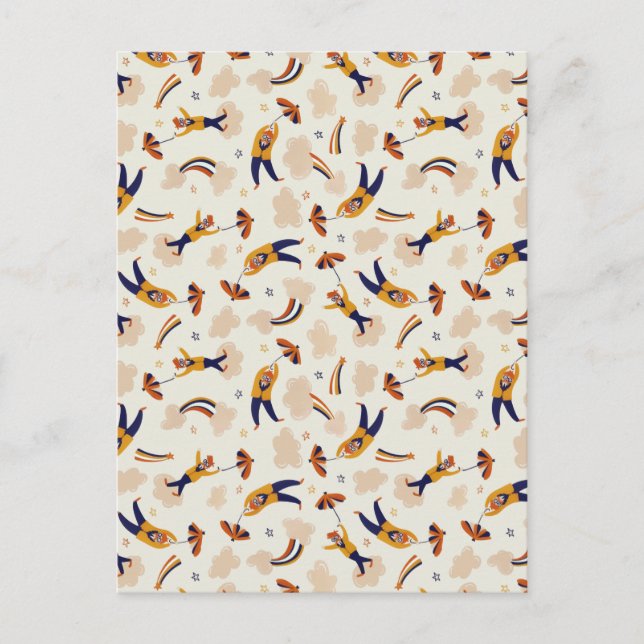 Vintage Circus Carnival Clown Party Holiday Postcard (Front)