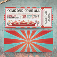Vintage Circus Carnival Ticket Birthday