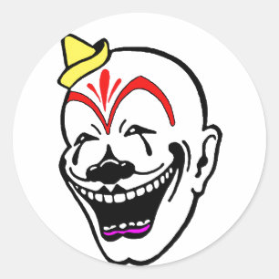 Vintage Circus Clown Classic Round Sticker