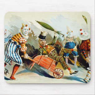 Vintage Circus Clowns Art Mouse Mat