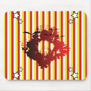 Vintage Circus Core Grunge Sunburst Stripes Mouse Mat