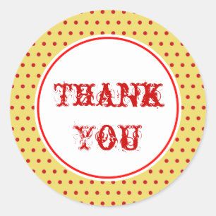 Vintage Circus Dots Thank You Stickers