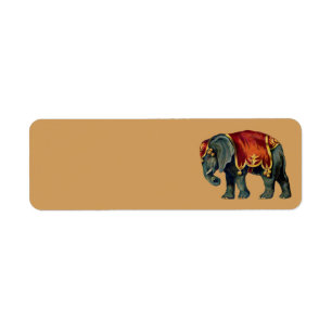 vintage circus elephant address labels