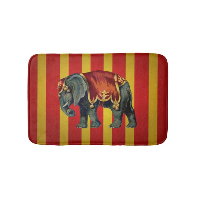 vintage circus elephant bath mat (Front)