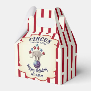 Vintage Circus Elephant Birthday Favour Box