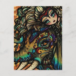 Vintage Circus Elephant Fairy Fantasy Art Girl Postcard