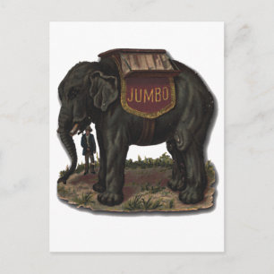 Vintage Circus Elephant Jumbo Retro Card Cutout