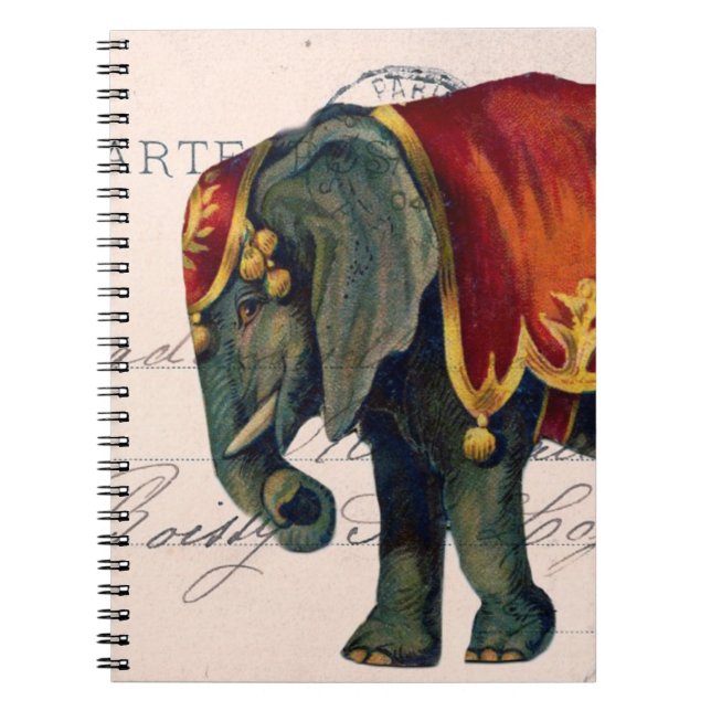 Vintage Circus Elephant Notebook (Front)
