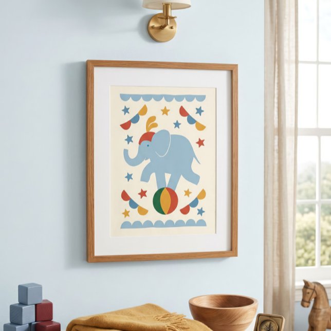 Vintage Circus Elephant Nursery Print (Creator Uploaded)