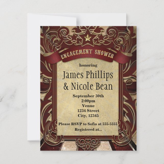 Vintage Circus Engagement Shower Invitation (Front)