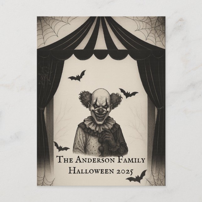Vintage Circus | Haunted Carnival Theme Halloween  Postcard (Front)