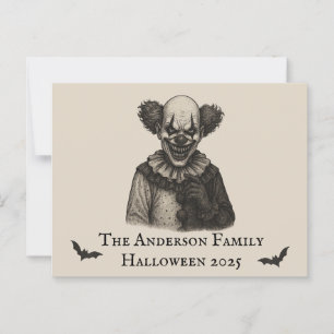 Vintage Circus   Haunted Carnival Theme Halloween  Postcard