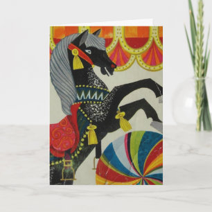 Vintage Circus Horse Card
