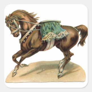 Vintage Circus Horse Square Sticker
