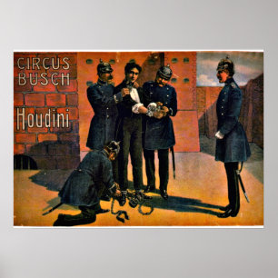 Vintage Circus: Houdini and the Circus, 1908 Poster
