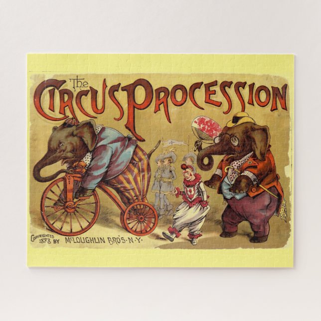 Vintage Circus Illustration Art Old Antique Jigsaw Puzzle (Horizontal)