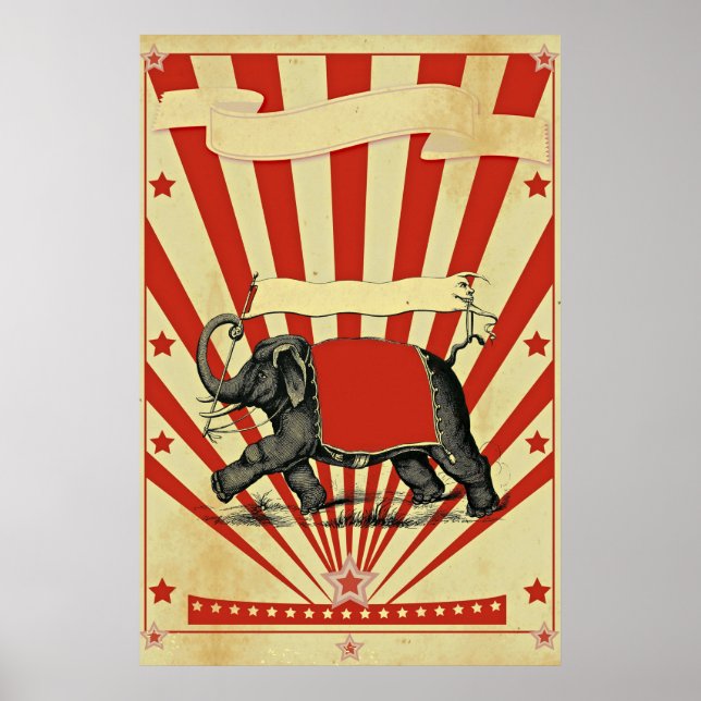 Vintage Circus Illustration Art Old Antique Poster (Front)