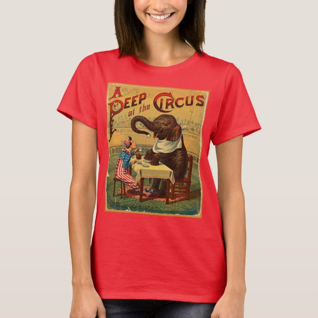 Vintage Circus Illustration Art Old Antique T-Shirt (Front)