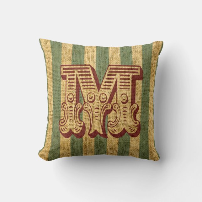 Vintage Circus Letter M Cushion (Front)