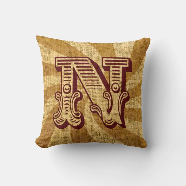 Vintage Circus Letter N Cushion (Front)