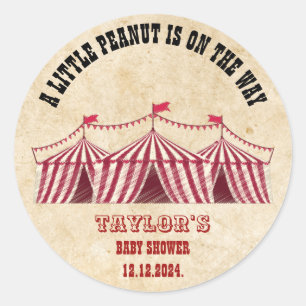 Vintage Circus Little Peanut Baby Shower Classic Round Sticker