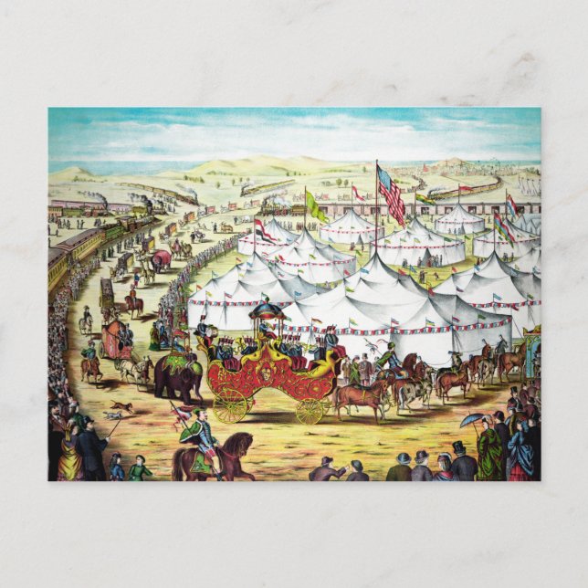 Vintage Circus Parade Postcard (Front)