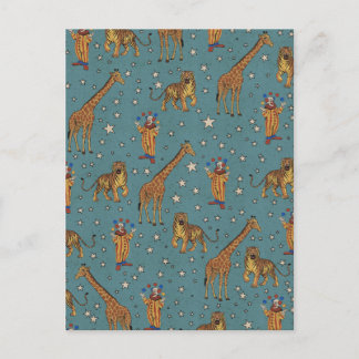 Vintage Circus Pattern Invitation Postcard