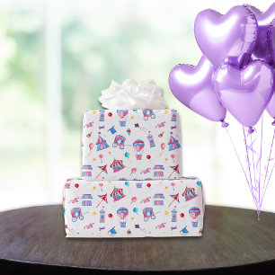 Vintage Circus Pattern Wrapping Paper