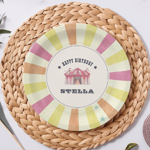 Vintage Circus Personalised Birthday Party Paper Plate