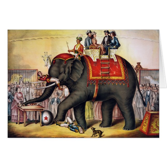 Vintage Circus Poster Art - Performing elephant (Front Horizontal)