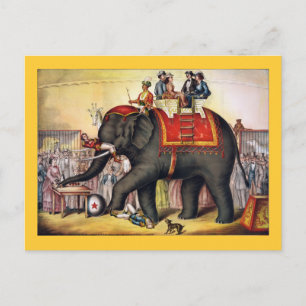 Vintage Circus Poster Art - Performing elephant Postcard