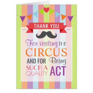 Vintage Circus Poster Birthday Party Thank You