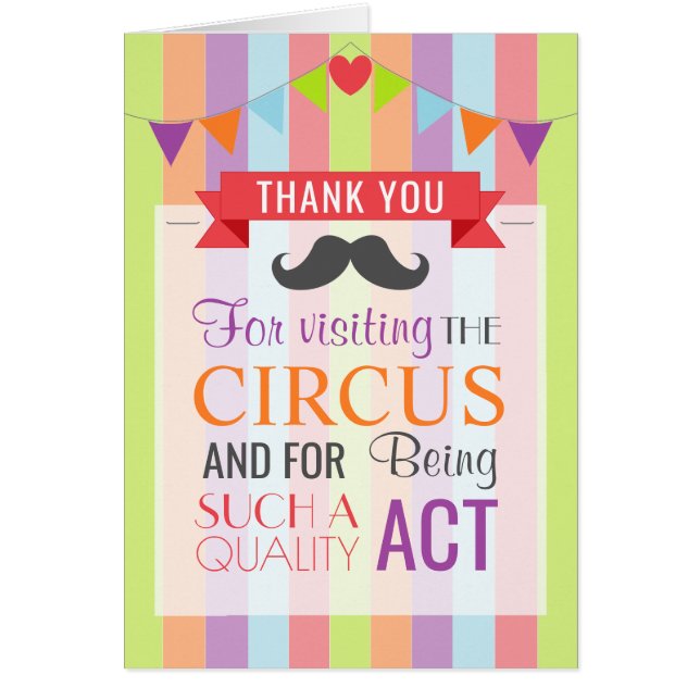Vintage Circus Poster Birthday Party Thank You (Front)