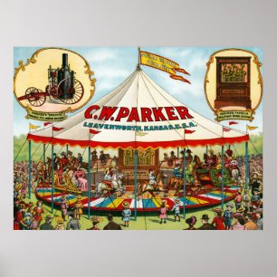 Vintage Circus Poster. C.W. Parker. Poster