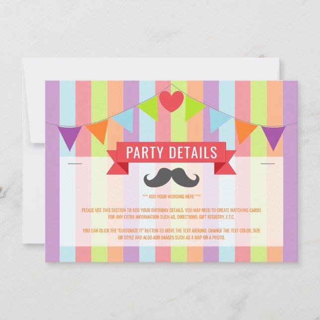 Vintage Circus Poster Children's Birthday Detail (Front)