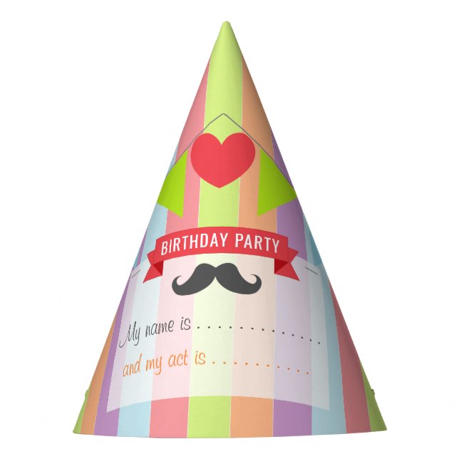 Vintage Circus Poster Children's Birthday Party Hat (Front)