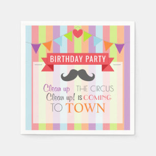 Vintage Circus Poster Children's Birthday Party Napkin