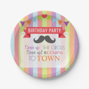 Vintage Circus Poster Children's Birthday Party Paper Plate